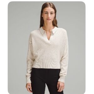 Lululemon Athletica Cream V-Neck Sweater